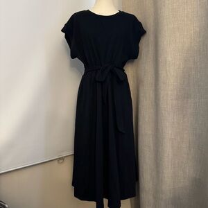 Who What Wear Black A-Line Dress with Waist, Pockets, Size L – New